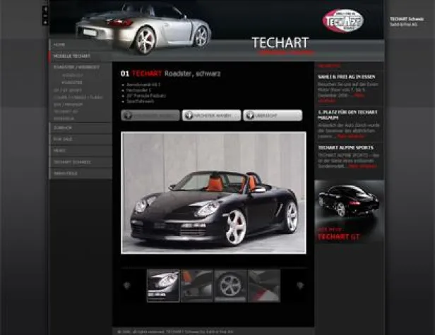Bild: Turbo Umsetzung der Webseite von TECHART Schweiz by Sahli und Frei AG