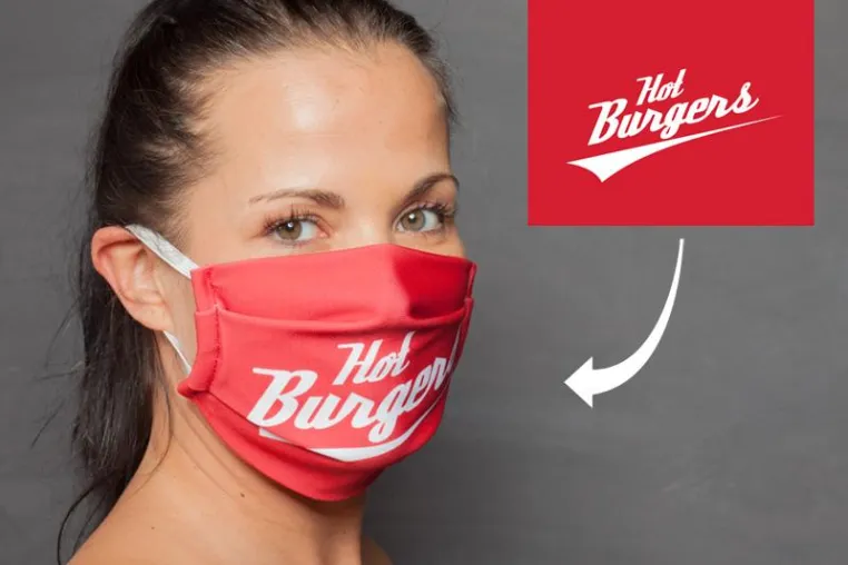 Bild: Mund Nasen Masken mit Logodruck für Unternehmen