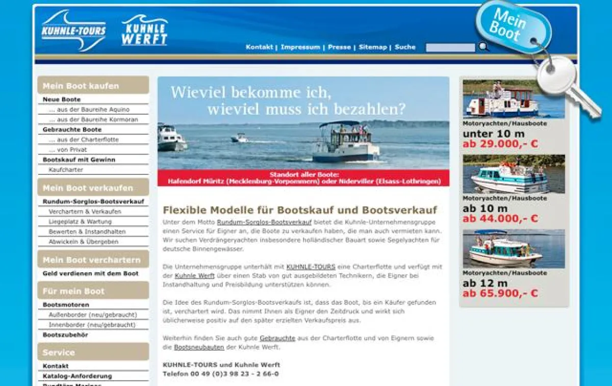 Neue Internetseite www.mein-boot.eu