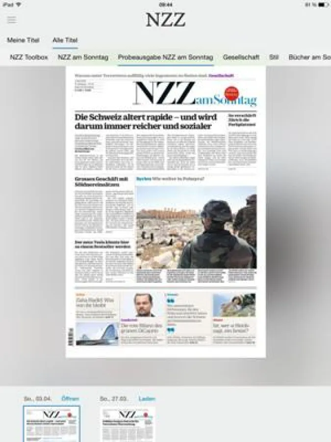 Die Neue Zurcher Zeitung nun als App mit verschiedenen Lesemodi – Relaunch durch TDSoftware