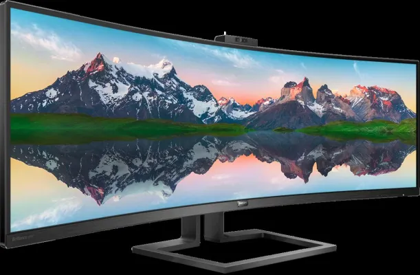 Bild: Großzügig in der Fläche, stark in der Leistung: 110 cm (43 Zoll) SuperWide-Curved-Monitor von Philips