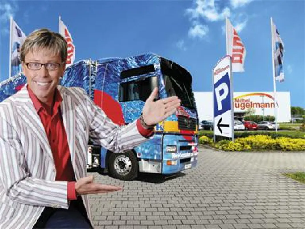 Gaudi-Wochenende bei Möbel Hugelmann in Lahr mit Hansy Vogt und dem Mobi-Truck