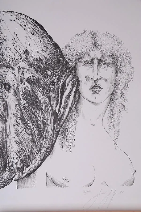 Günter Grass, Da sagte der Butt, Lithografie, 76 x 56 cm, 1983