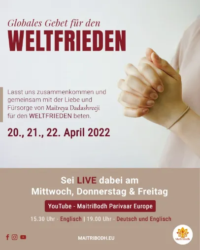 Bild: 20.-22.4.2022: Weltweites Gebet für den Weltfrieden