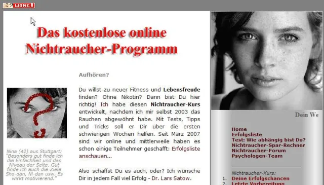 Bild: Online Nichtraucher werden - Geht das? Kostenloser Online Nichtraucherkurs auf dem Prüfstand