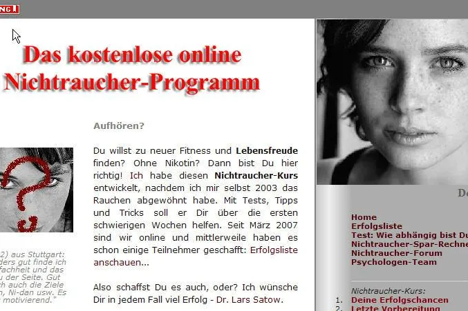 Bild: Online Nichtraucher werden - Geht das? Kostenloser Online Nichtraucherkurs auf dem Prüfstand