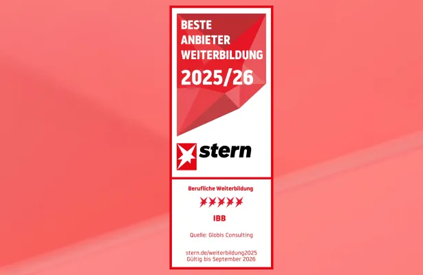 Ausgezeichnet: IBB erhält erneut 5 Sterne - Studie bestätigt Spitzenqualität in der beruflichen Weiterbildung Bild: Ausgezeichnet: IBB erhält erneut 5 Sterne - Studie bestätigt Spitzenqualität in der beruflichen Weiterbildung