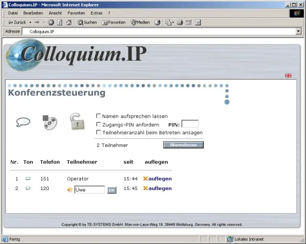 Bild: Colloquium.IP – neuer Konferenzserver für das VoIP-Netz