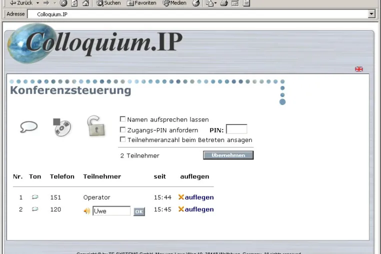 Bild: Colloquium.IP – neuer Konferenzserver für das VoIP-Netz
