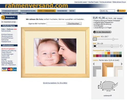 Bild: rahmenversand.com entwickelt und rahmt Fotos in einem Rutsch.