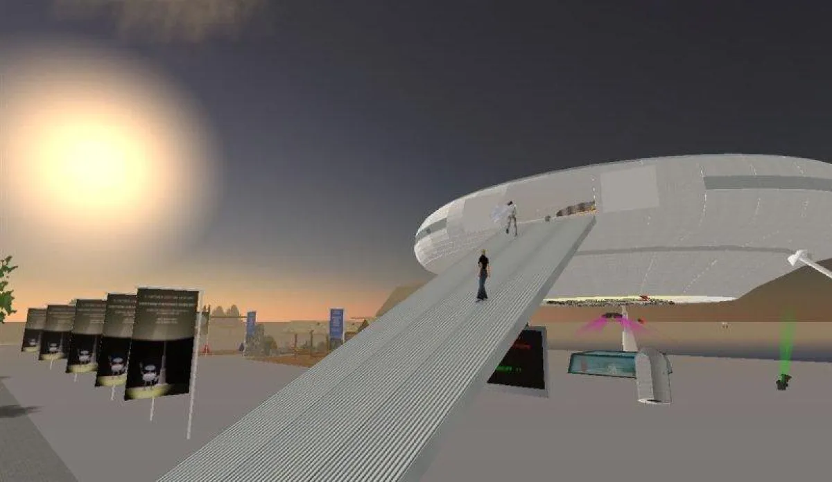 Die Einweihung des KONNEX-Raumschiffs in Second Life.