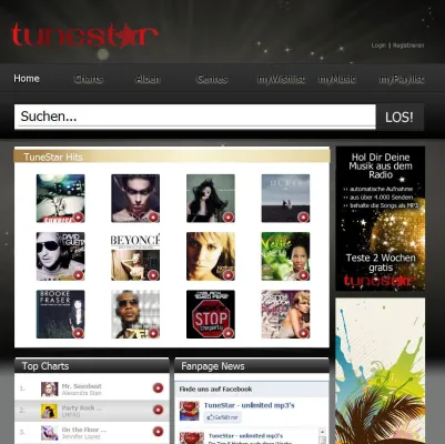 Musikportal TuneStar in neuem Look & mit besserer Übersicht Bild: Musikportal TuneStar in neuem Look & mit besserer Übersicht