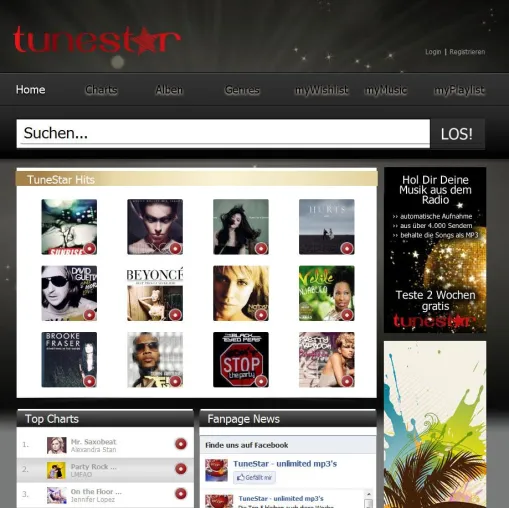 Bild: Musikportal TuneStar in neuem Look & mit besserer Übersicht