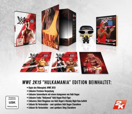 Bild: Der WWE® Hall of Famer Hulk Hogan® präsentiert die Collector's Edition von WWE® 2K15