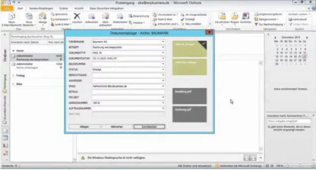 Schnelles und revisionssicheres Dokumentenmanagement mit neuem Outlook Add-In für 'Steps DocuWare Integration' Bild: Schnelles und revisionssicheres Dokumentenmanagement mit neuem Outlook Add-In für 'Steps DocuWare Integration'