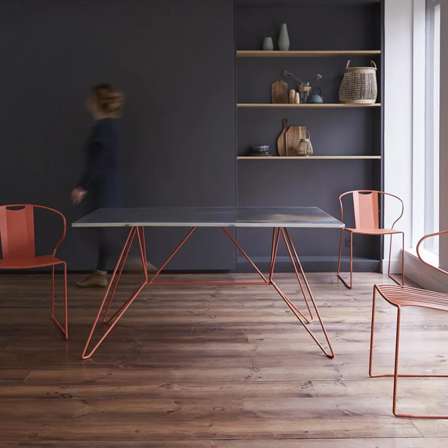 METALLTISCH 140X80 ORANGE RANGE