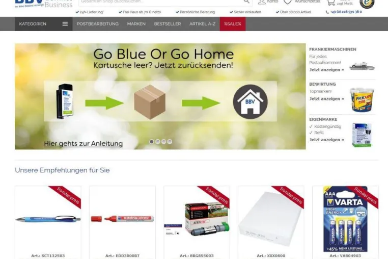 Bild: BBV-Domke verstärkt E-Commerce mit neuem Online-Shop - Realisierung durch justSelling GmbH