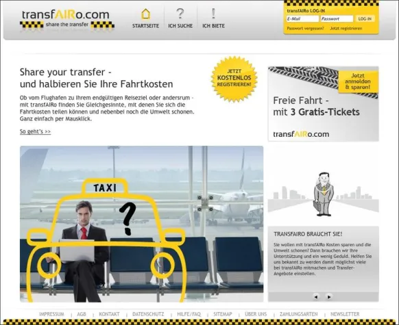 Taxi zum halben Preis zum und vom Flughafen mit transfAIRo.com Bild: Taxi zum halben Preis zum und vom Flughafen mit transfAIRo.com