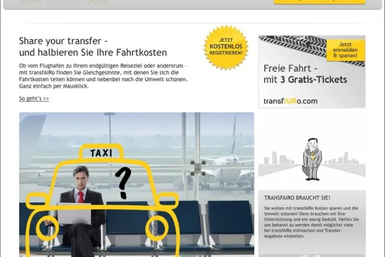 Bild: Taxi zum halben Preis zum und vom Flughafen mit transfAIRo.com