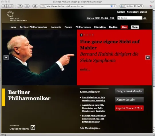 Bild: Webby Awards für Website der Berliner Philharmoniker