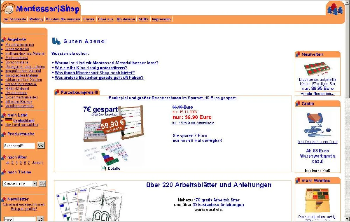 Willkommen beim Montessori-Shop