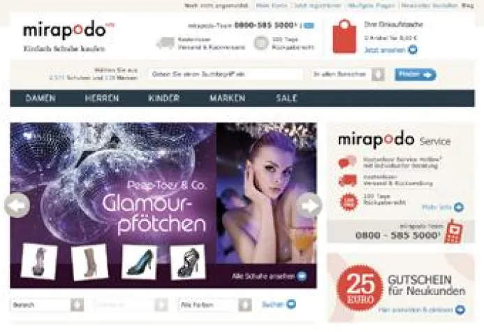 Bild: Einfach Schuhe kaufen bei mirapodo. Am 22. Februar eröffnet der neue Online-Schuhshop