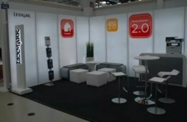 Bild: VLB Leuchtkästen ab sofort zur kostenfreien Miete – Lexmark mit VLB Messestand auf der IM TOP 2011