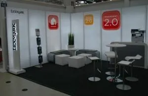 Bild: VLB Leuchtkästen ab sofort zur kostenfreien Miete – Lexmark mit VLB Messestand auf der IM TOP 2011