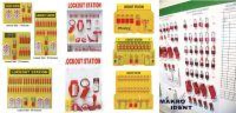 Bild: Aufbewahrung für Lockout-Tagout: Tafeln und Stationen mit Zubehör