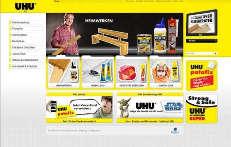 Neue Corporate-Website für UHU Bild: Neue Corporate-Website für UHU