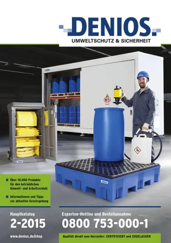 Auf der sicheren Seite, mit dem DENIOS Herbstkatalog 2015 Bild: Auf der sicheren Seite, mit dem DENIOS Herbstkatalog 2015