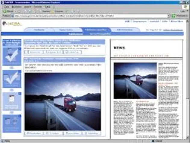 Bild: GeNERA 2.5 Highlevel Anwendung in Marktstudie "Web to Print 2007"