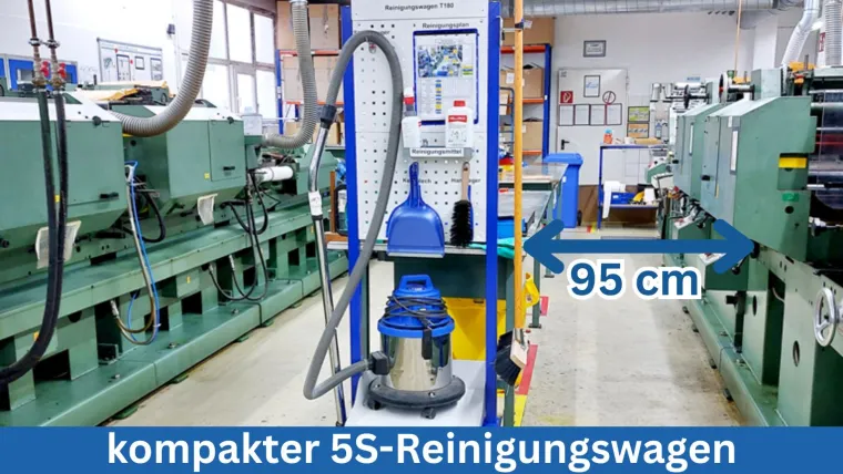 Bild: Kein Platz an der Wand? Dann kommt der 5S-Reinigungswagen eben mit zur Maschine!