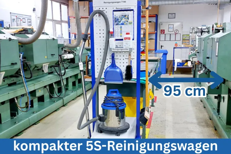Bild: Kein Platz an der Wand? Dann kommt der 5S-Reinigungswagen eben mit zur Maschine!