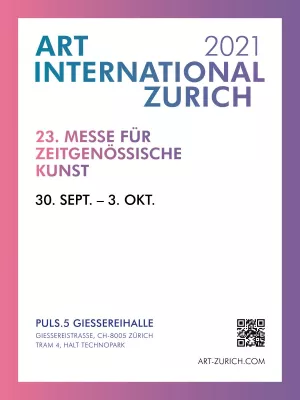 Bild: Ankündigung der 23. Internationalen Kunstmesse in Zürich 2021
