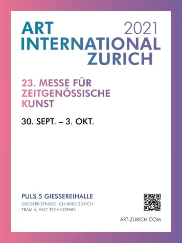 Bild: Ankündigung der 23. Internationalen Kunstmesse in Zürich 2021