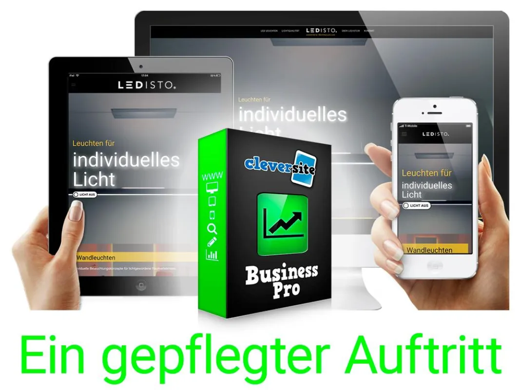 Mobil-taugliches Webdesign ist ohne Aufpreis in allen Cleversite-Paketen inklusive.
