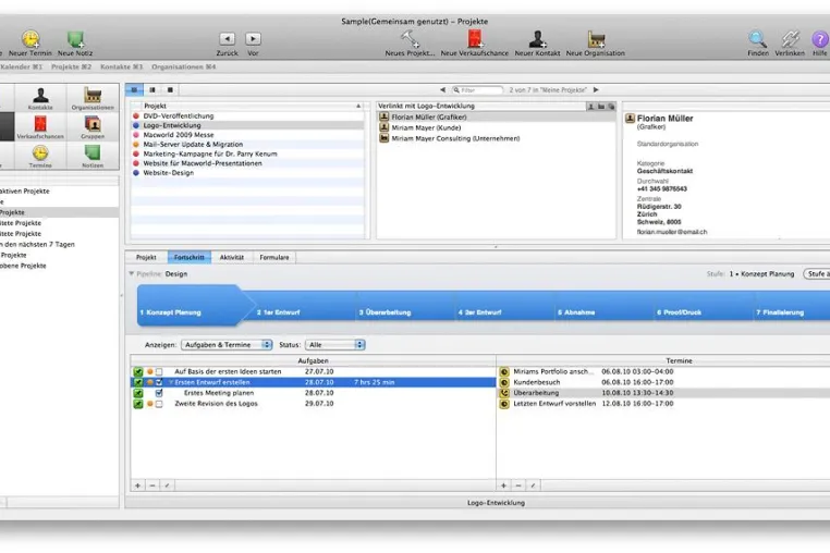 Bild: Deutschsprachige Erweiterung für CRM Daylite auf dem Mac verfügbar
