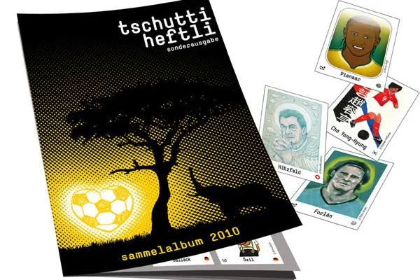 Bild: Gezeichnete Fussball-Sammelbilder zur Weltmeisterschaft