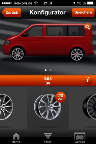 Bild: APP-NEUHEIT: IOS App mit Felgenkonfigurator + Shopanschluß