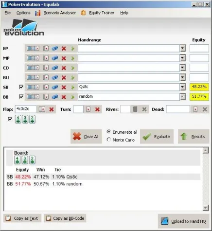 Bild: Equilab - das weltweit führende Programm zur Poker Handanalyse als Freeware