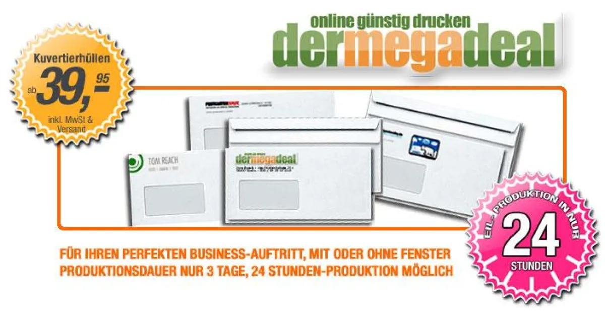 Briefumschläge & Kuvertierhüllen einfach online bestellen