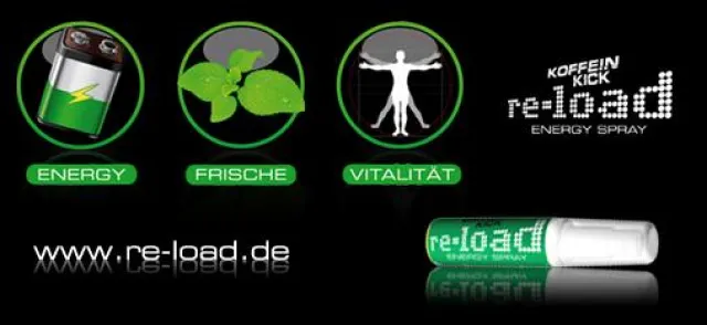 Bild: re-load Energy - innovatives Koffeinspray als Novum auf dem Markt präsentiert sich auf der Mayday in Dortmund