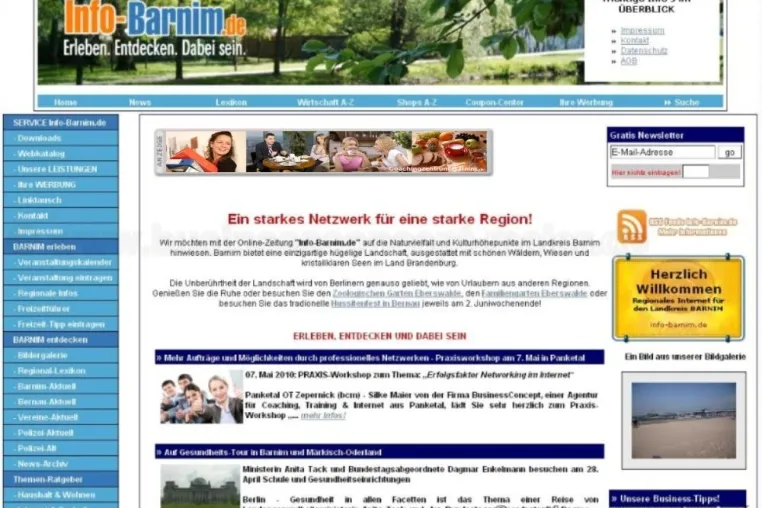 Bild: Mehr als 1. Millionen Besucher auf dem INFO-BARNIM Portal