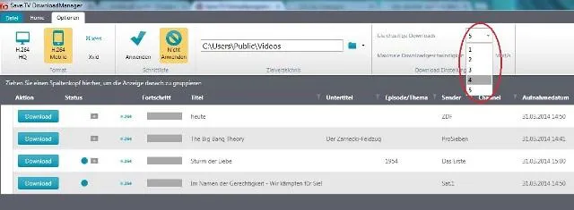 Bild: Der neue Download-Manager von Save.TV