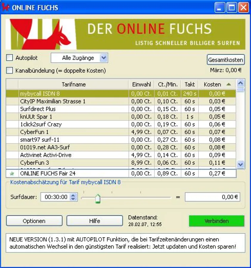 ONLINE FUCHS - Least Cost Router für Internet-by-Call