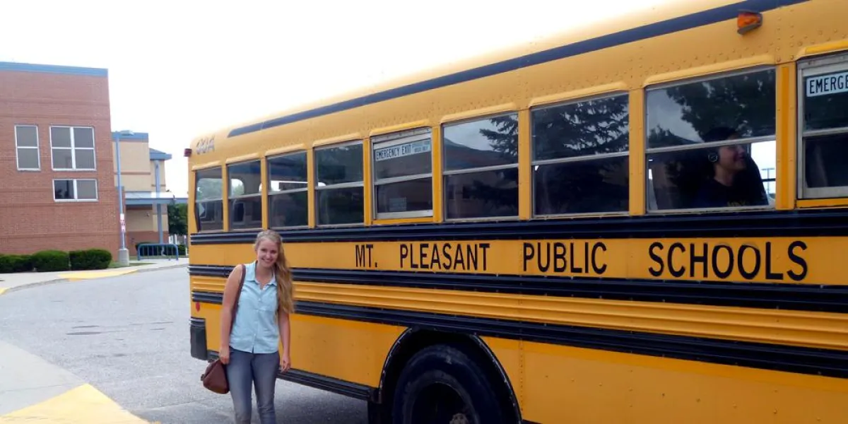 Schüleraustausch USA: Der Schulbus (Foto: Stiftung Völkerverständigung)