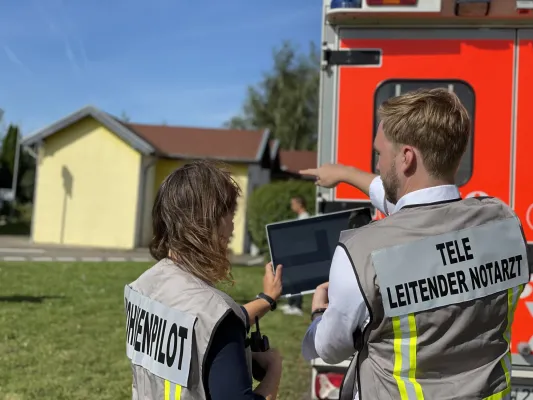 Bild: Der Telenotarzt unterstützt schwierige Einsatzlagen per Drohne