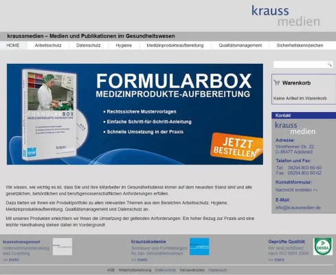 Bild: kraussmedien stellt neuen Onlineshop für Medien und Publikationen im Gesundheitswesen vor