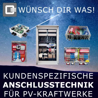 Bild: Q3 baut Ihre Box! Kundenspezifische Anschlusstechnik für PV-Kraftwerke